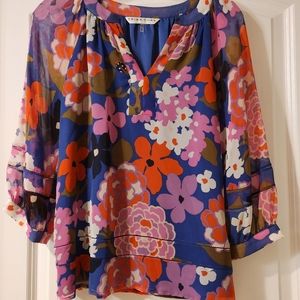 Trina Turk floral blouse XS